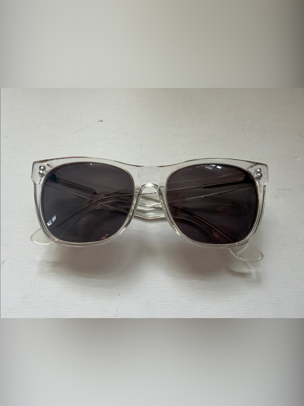 Retrosuperfuture Clear Frame Black Lens Sunglasses